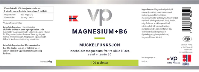 Hovedbilde Magnesium + B6 - 120 tabletter