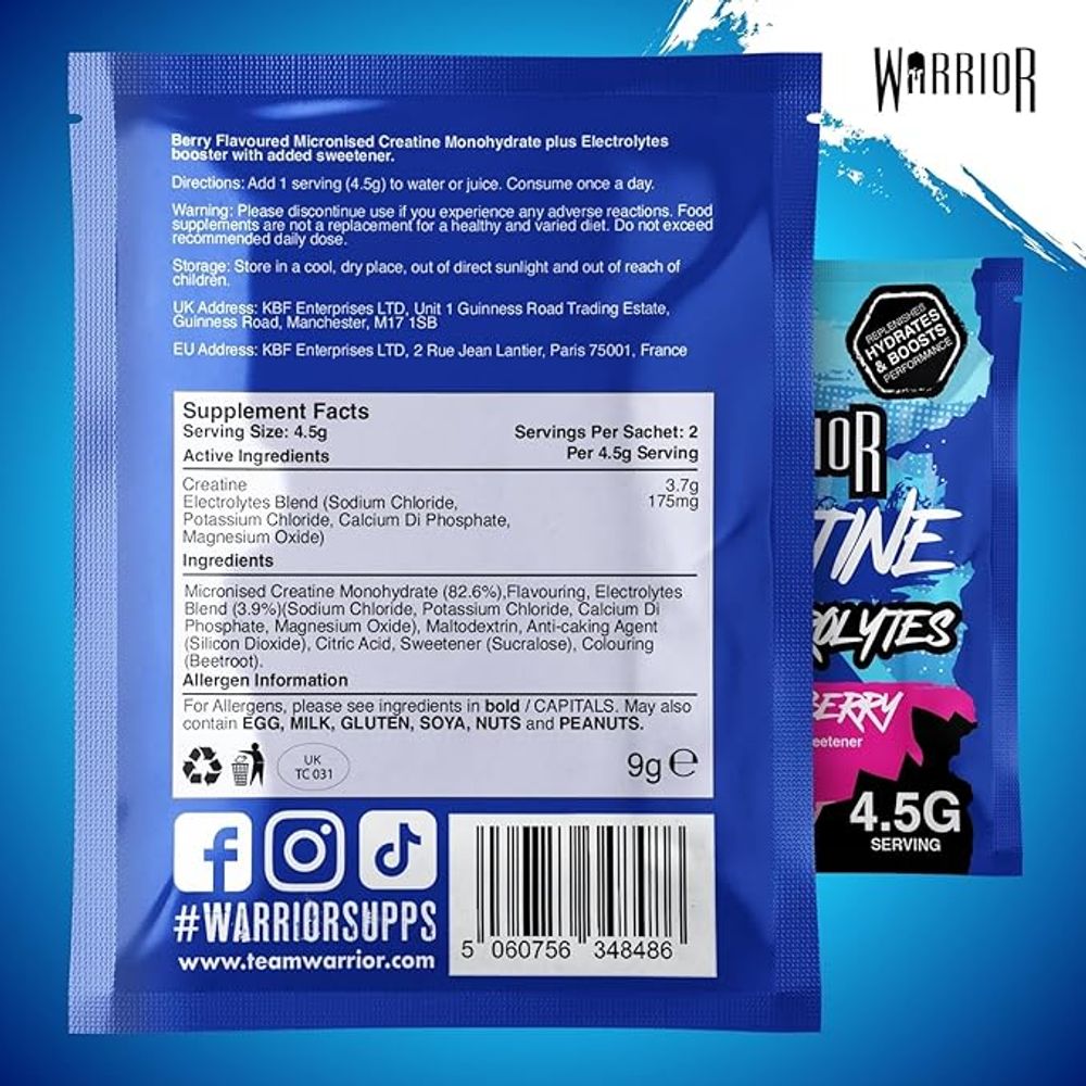 Warrior Creatine Plus Electrolytes Sachets 3,7 g 1 pose