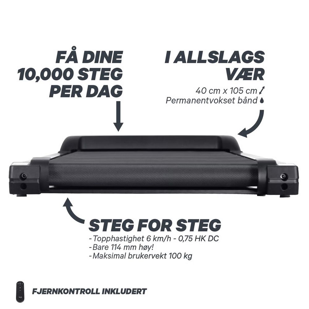 FitNord Walk 100 Gåmølle / Walkingpad smørefri
