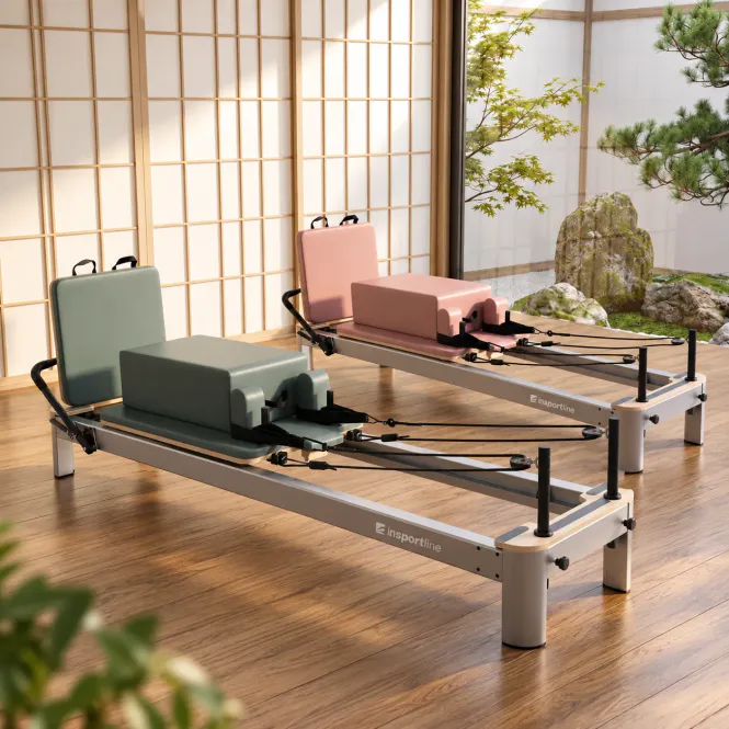 Hovedbilde Pilates reformer inSPORTline Oquiler - grønn/rosa