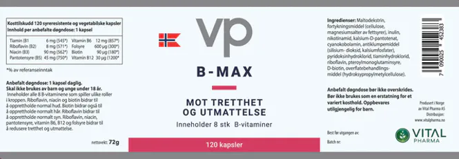 Hovedbilde B-Max - B-vitaminkompleks 120 kapsler