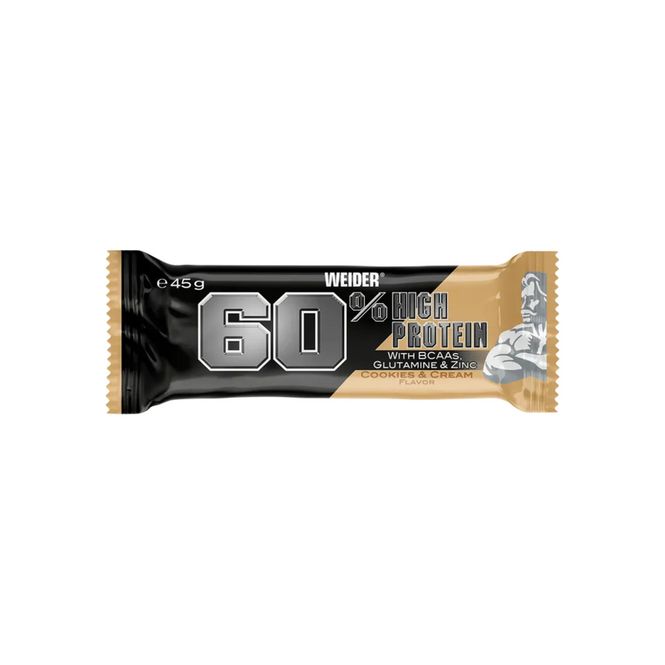 Hovedbilde Weider 60% Protein Bar Cookies & Cream – 45 ...